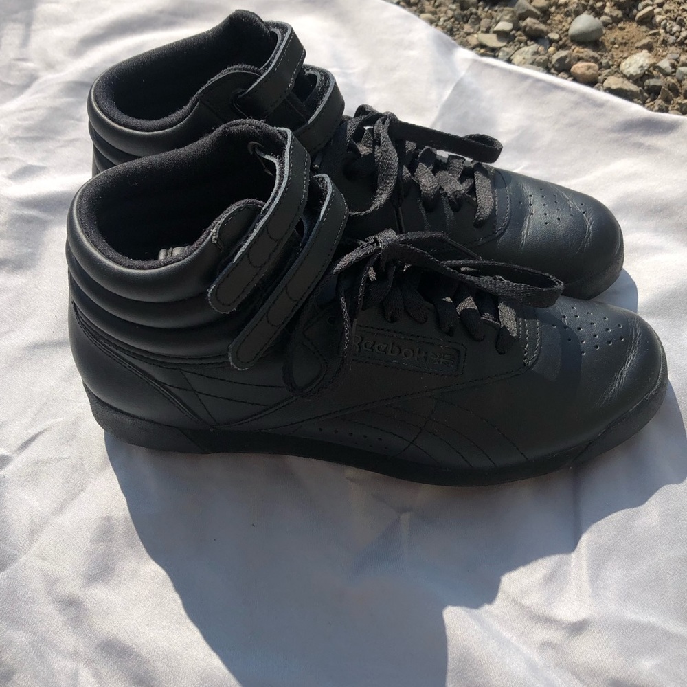 Black Reebok Classic Hightops Velcro